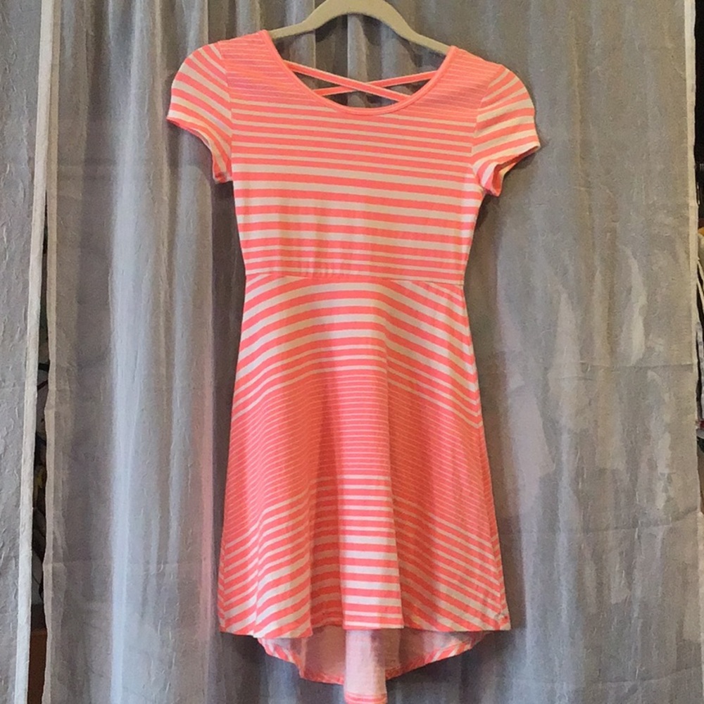 Hot pink and white dress